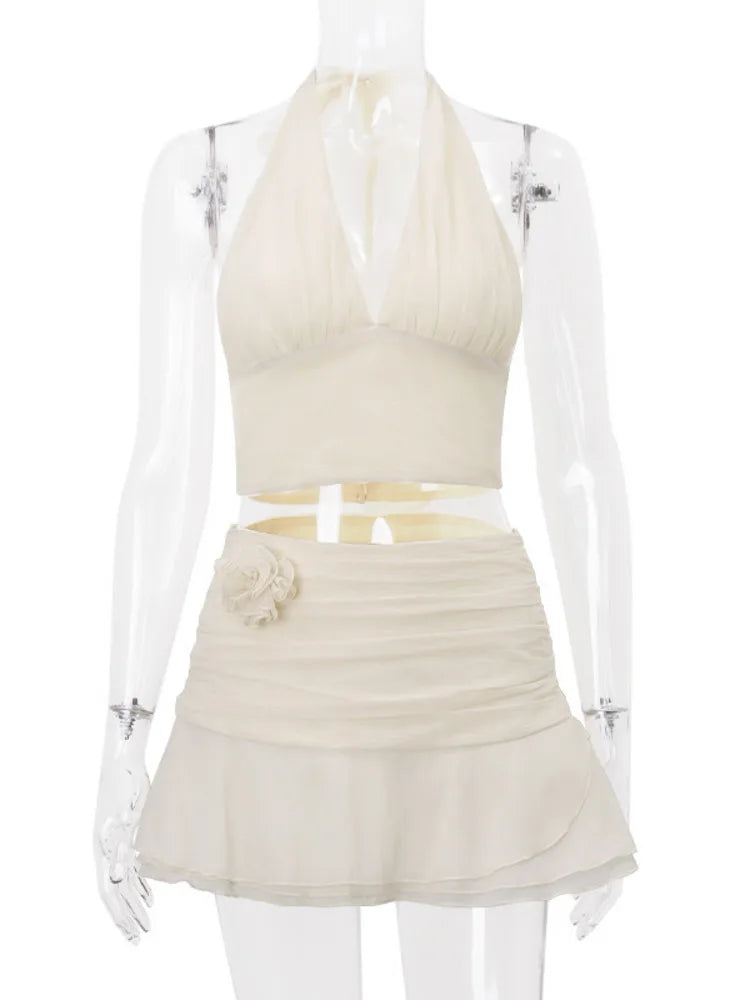 Sexy Ruffle Skirt Two Piece Set