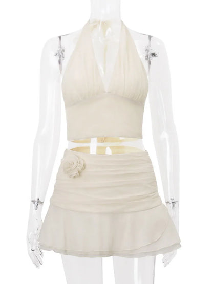 Sexy Ruffle Skirt Two Piece Set