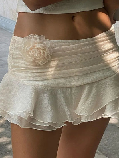 Sexy Ruffle Skirt Two Piece Set